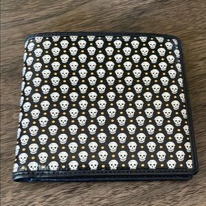 Alexander McQueen Leather Skulls Wallet NEW